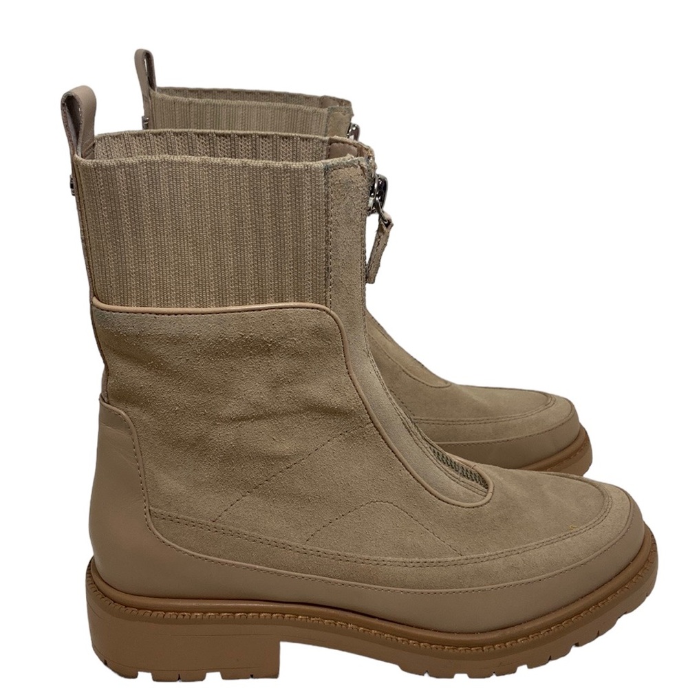 Sam Edelman Leone Lug Sole Chelsea Boot - Sesame Tan Zip  Up- Size 10M